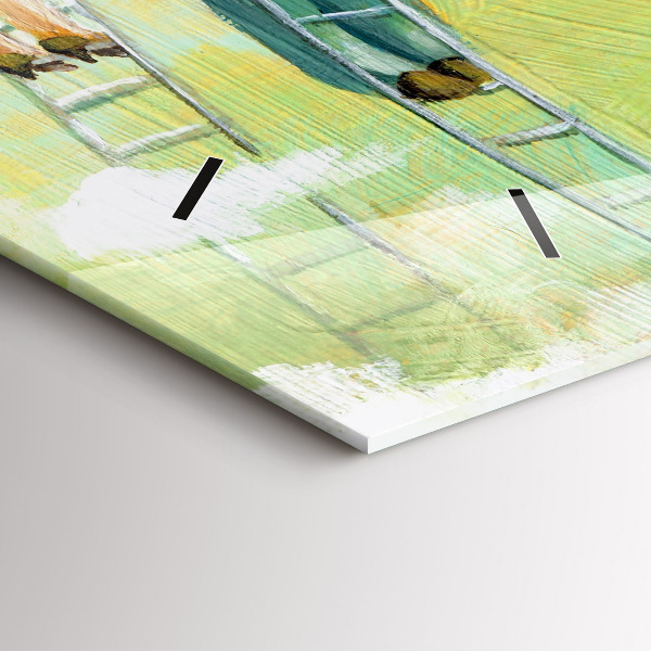 Reloj horizontal Gente en una escalera