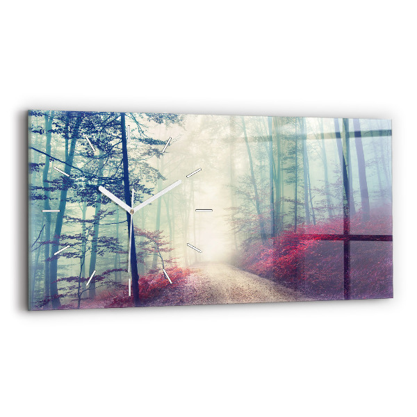Reloj horizontal Carretera otoñal Bosque Niebla