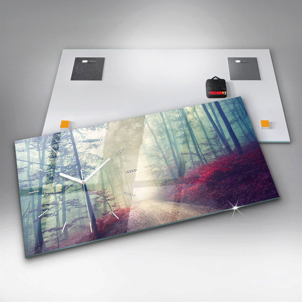 Reloj horizontal Carretera otoñal Bosque Niebla