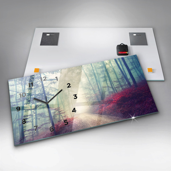 Reloj horizontal Carretera otoñal Bosque Niebla