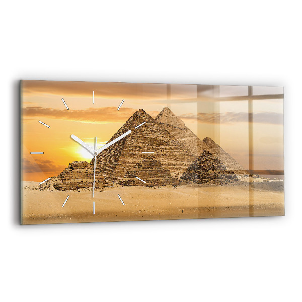 Reloj de cristal horizontal Pirámides y puesta de sol