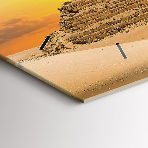 Reloj de cristal horizontal Pirámides y puesta de sol