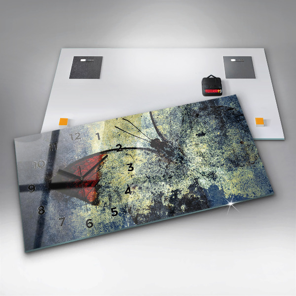 Reloj de cristal horizontal Mariposa estilo vintage