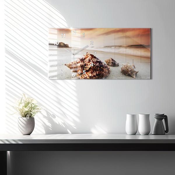 Reloj de cristal horizontal Concha en la playa