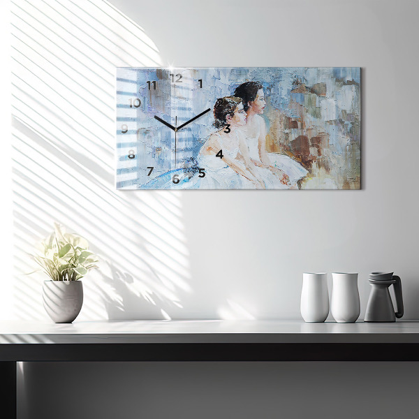 Reloj de cristal horizontal Jóvenes bailarinas