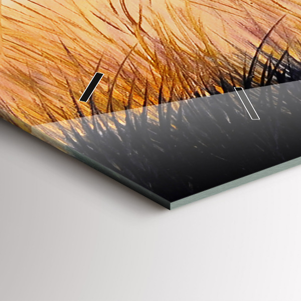 Reloj de cristal horizontal Grullas al atardecer