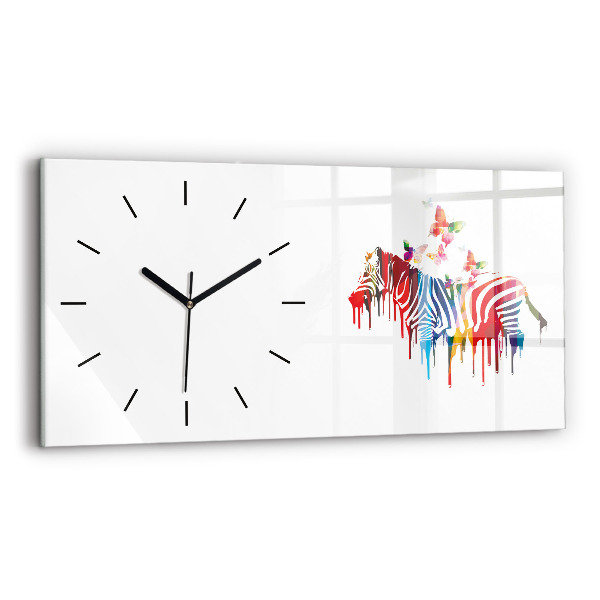Reloj de cristal horizontal Cebra de colores