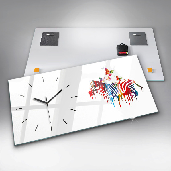 Reloj de cristal horizontal Cebra de colores