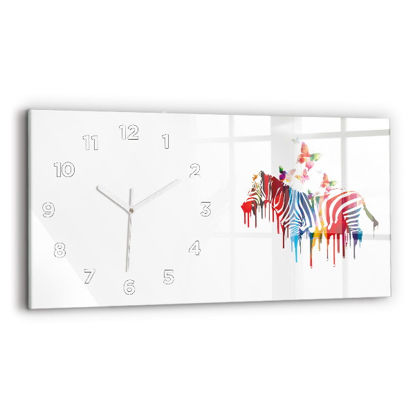 Reloj de cristal horizontal Cebra de colores