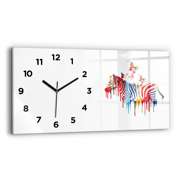 Reloj de cristal horizontal Cebra de colores