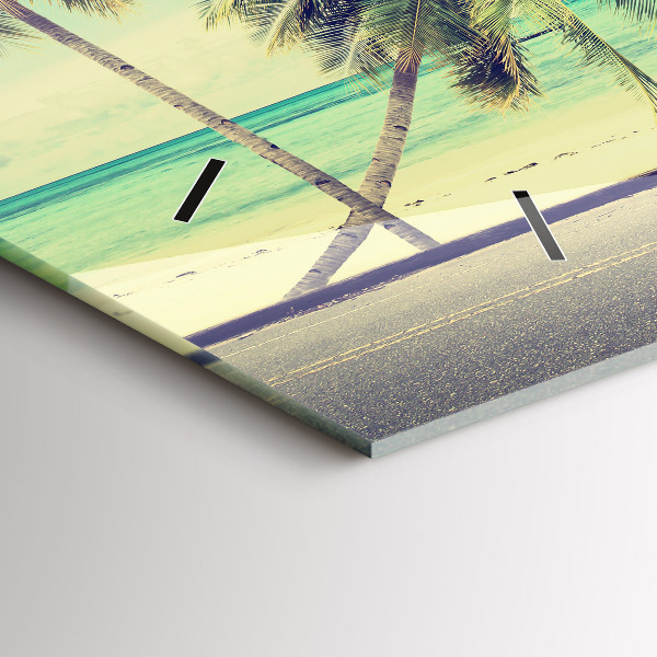 Reloj de cristal horizontal Coche con tabla de surf