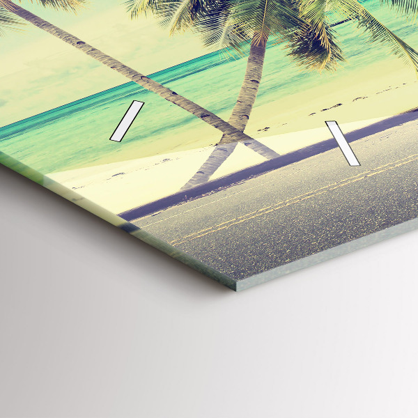 Reloj de cristal horizontal Coche con tabla de surf