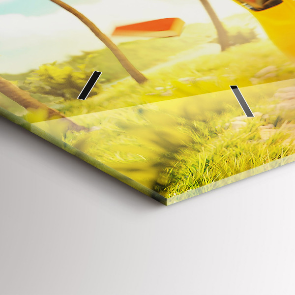 Reloj de cristal horizontal Coche con tabla de surf