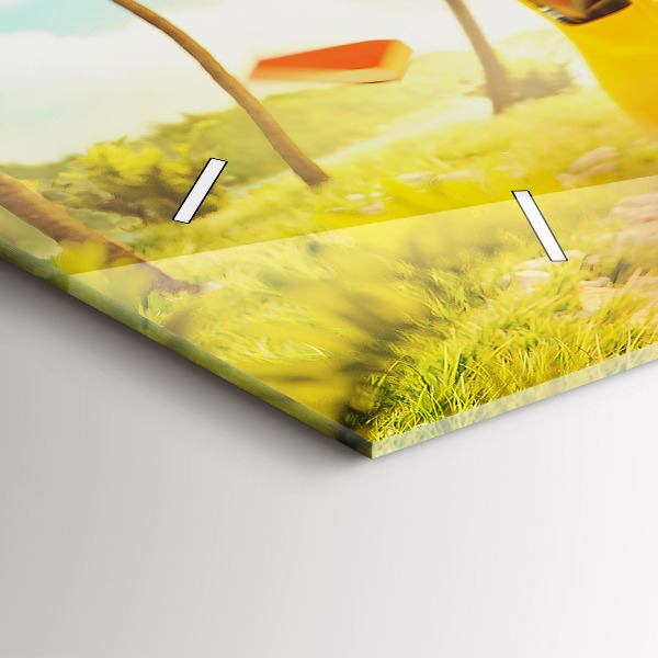 Reloj de cristal horizontal Coche con tabla de surf