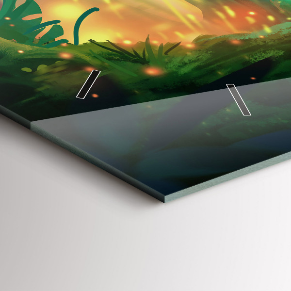 Reloj de cristal horizontal Niños en un bosque de cuento