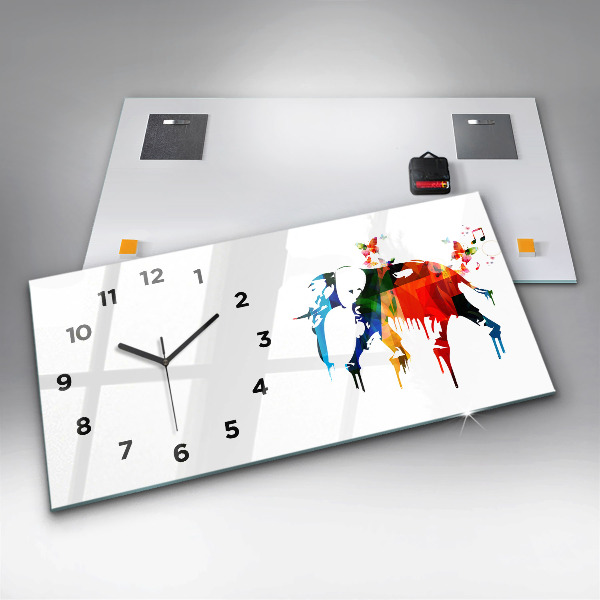 Reloj horizontal Elefante pintado de colores