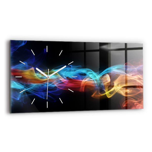 Reloj de cristal horizontal Líneas abstractas de colores