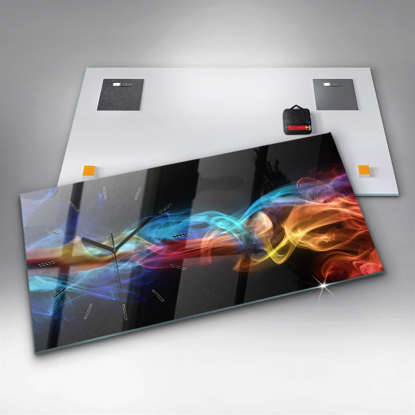 Reloj de cristal horizontal Líneas abstractas de colores