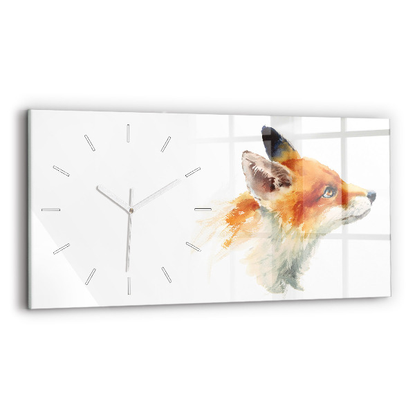 Reloj horizontal Acuarela joven zorro