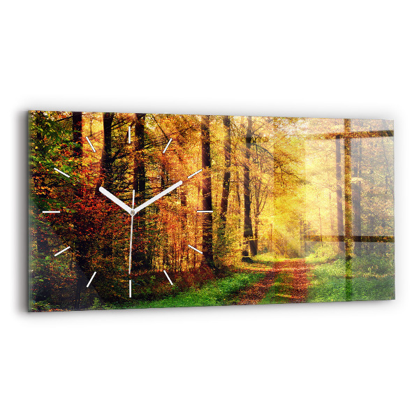 Reloj horizontal Paisaje de bosque otoñal