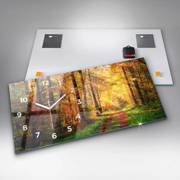 Reloj horizontal Paisaje de bosque otoñal