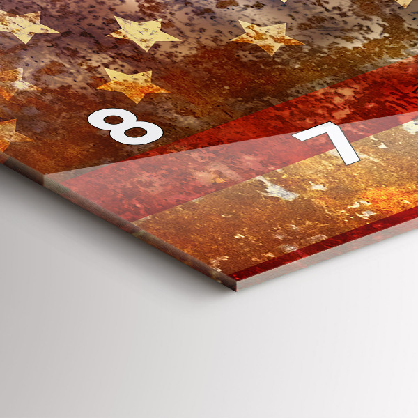 Reloj de cristal horizontal Bandera de EE.UU. en estilo vintage