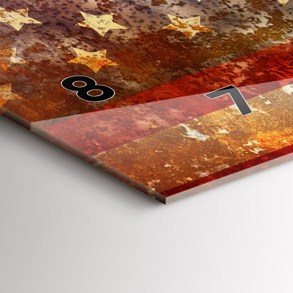 Reloj de cristal horizontal Bandera de EE.UU. en estilo vintage