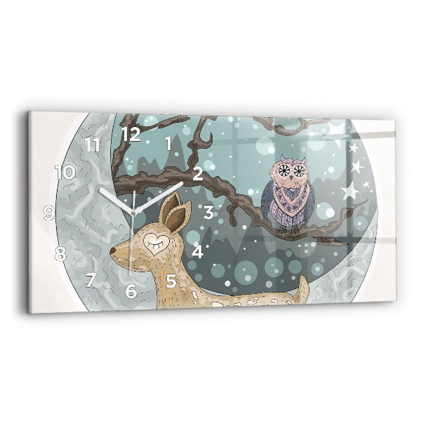 Reloj horizontal Animales nocturnos Luna