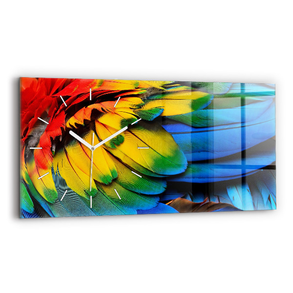 Reloj horizontal Pájaro Ara Alas de colores