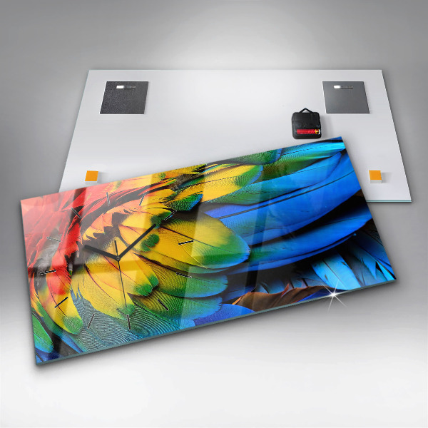 Reloj horizontal Pájaro Ara Alas de colores