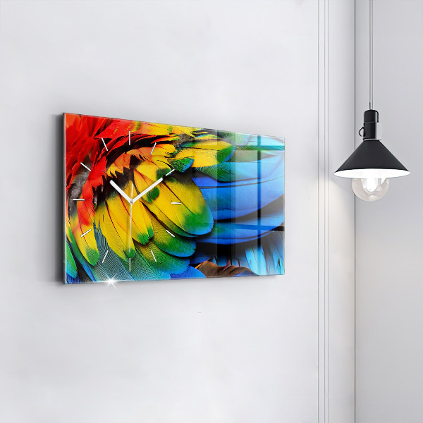 Reloj horizontal Pájaro Ara Alas de colores