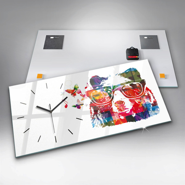 Reloj de cristal horizontal Cabeza de oso