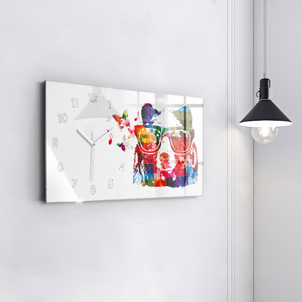 Reloj de cristal horizontal Cabeza de oso