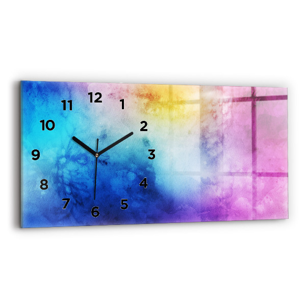 Reloj de cristal horizontal Manchas de colores