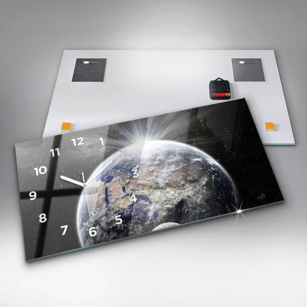 Reloj horizontal Tierra Luna Sol