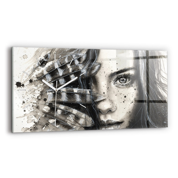 Reloj de cristal horizontal Retrato pintado