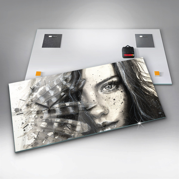 Reloj de cristal horizontal Retrato pintado