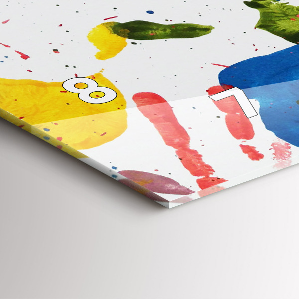 Reloj de cristal horizontal Huellas de manos de niños