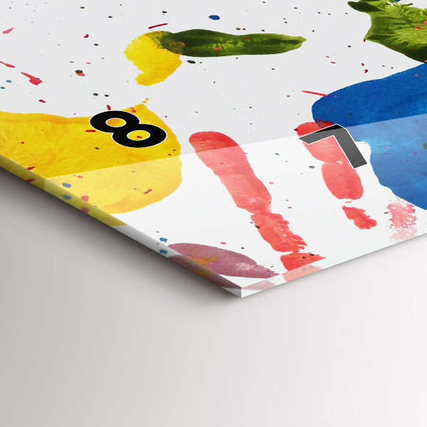 Reloj de cristal horizontal Huellas de manos de niños