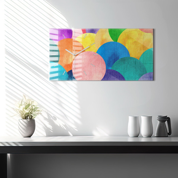 Reloj de cristal horizontal Círculos abstractos