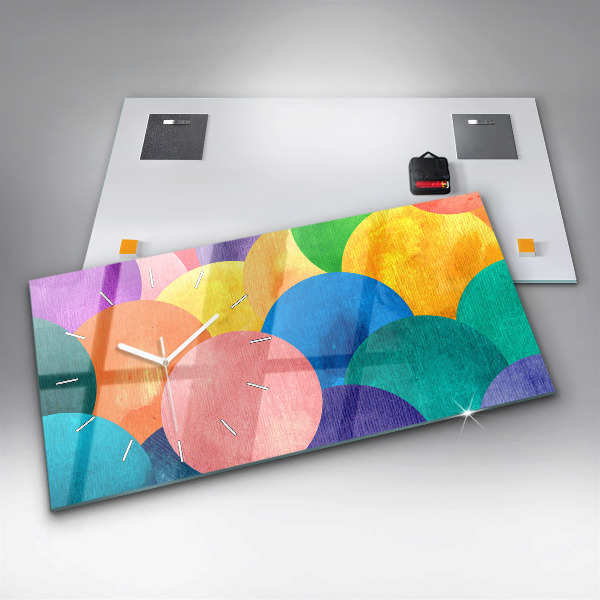 Reloj de cristal horizontal Círculos abstractos