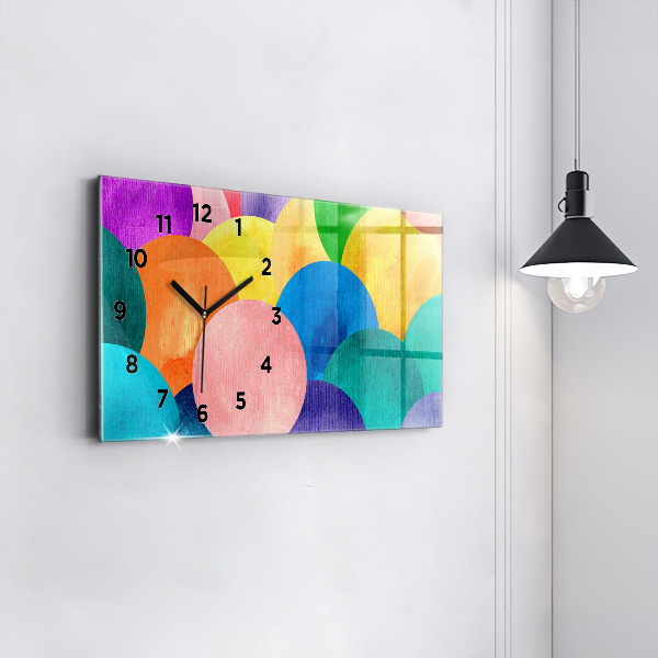 Reloj de cristal horizontal Círculos abstractos