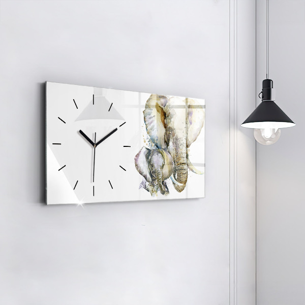Reloj horizontal Animales pintados Elefante