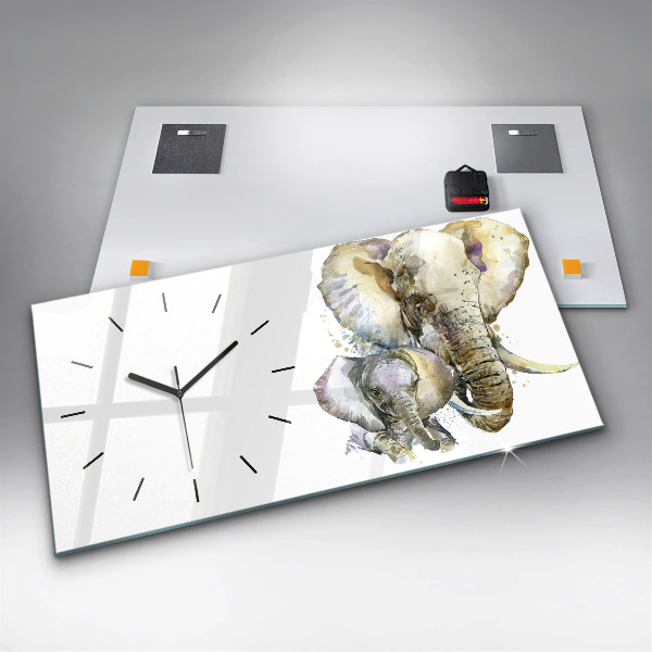 Reloj horizontal Animales pintados Elefante