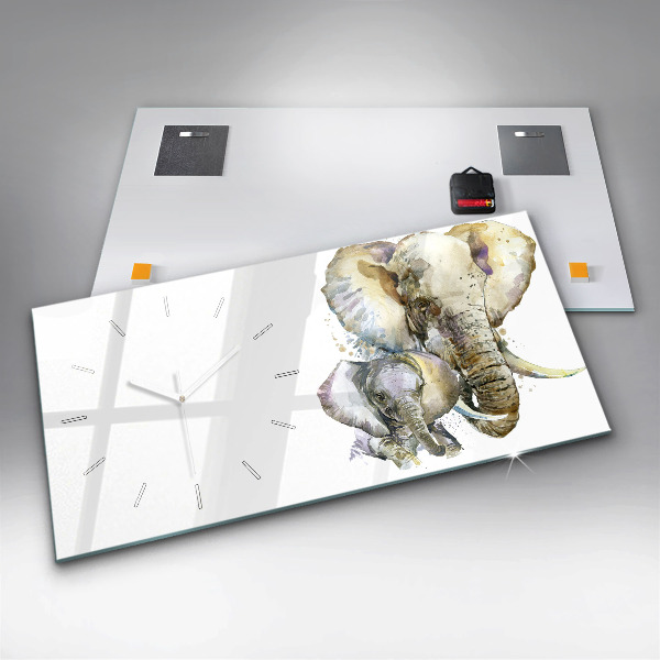 Reloj horizontal Animales pintados Elefante