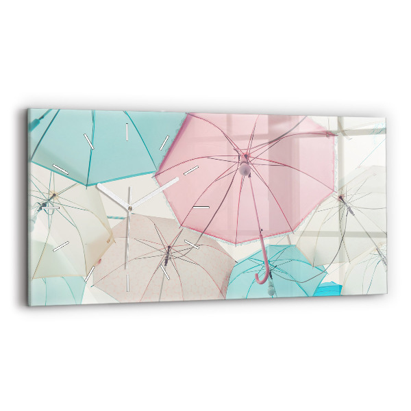 Reloj de cristal horizontal Paraguas en pastel