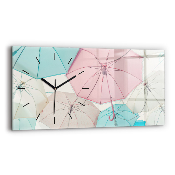 Reloj de cristal horizontal Paraguas en pastel
