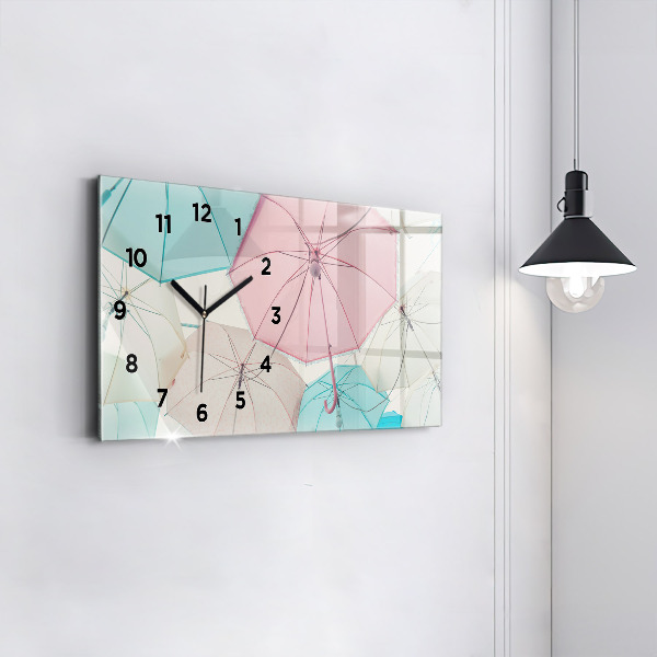 Reloj de cristal horizontal Paraguas en pastel
