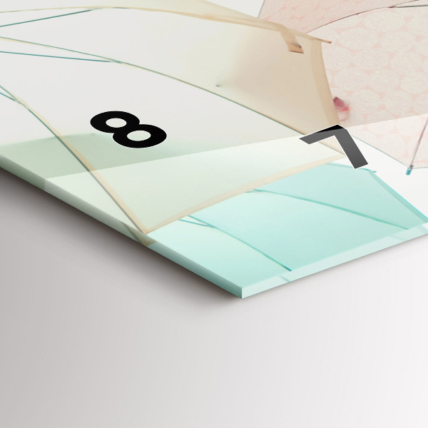 Reloj de cristal horizontal Paraguas en pastel