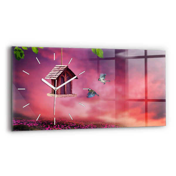 Reloj de cristal horizontal Pajarera